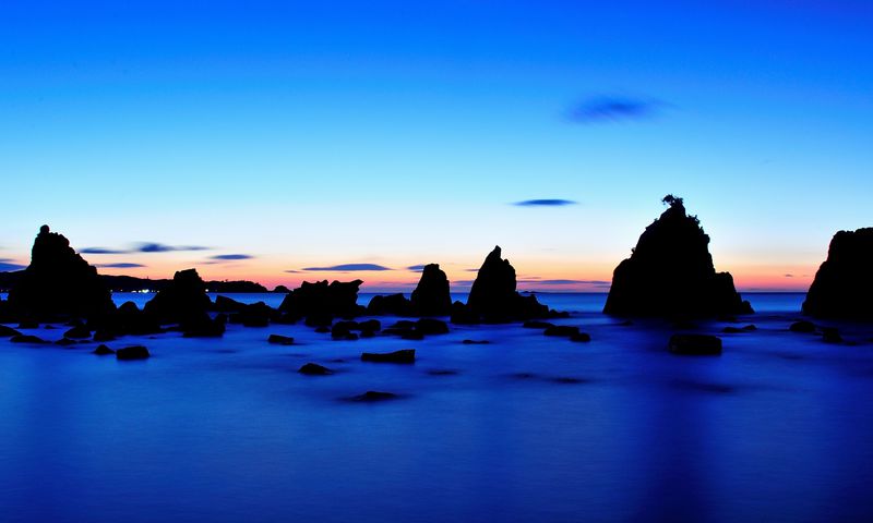 橋杭岩の夜景写真