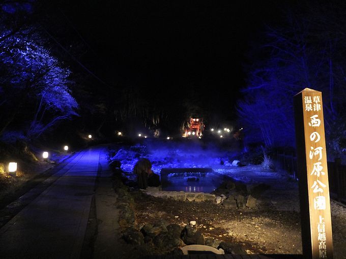 幻想的なブルーにライトアップされた夜の西の河原公園が美しすぎる！