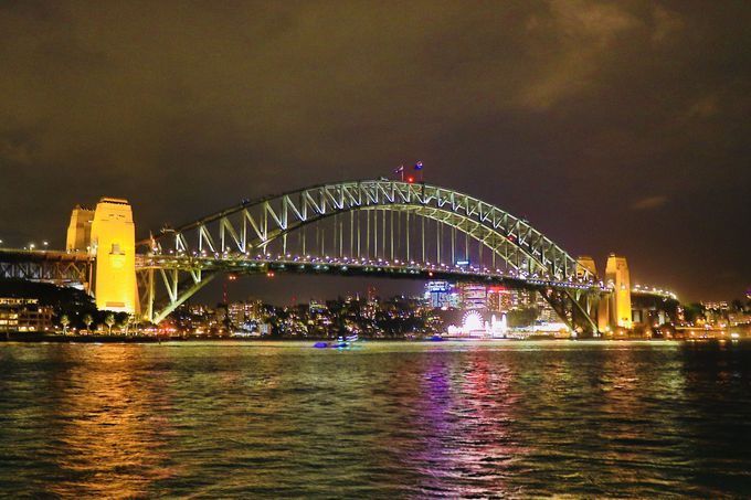 1日目夜：ライトアップされたシドニーの街