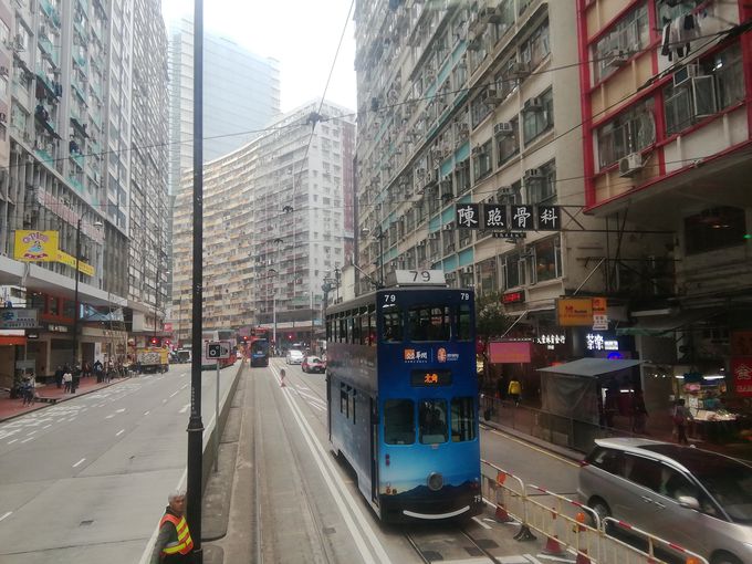 １．香港島トラム沿いの雑居ビル群