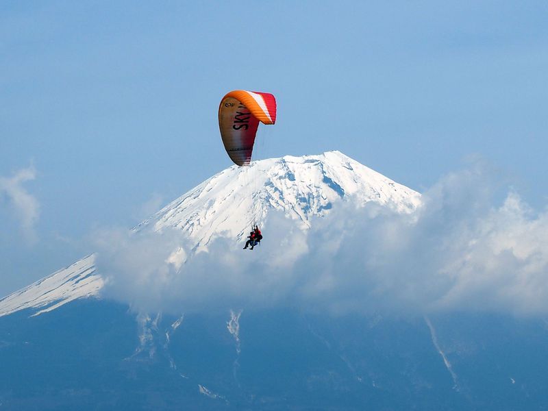新しい富士山の楽しみ方！パラグライダーでふんわり空中散歩