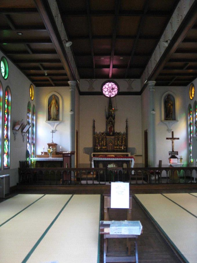 珍しい畳敷きの礼拝堂