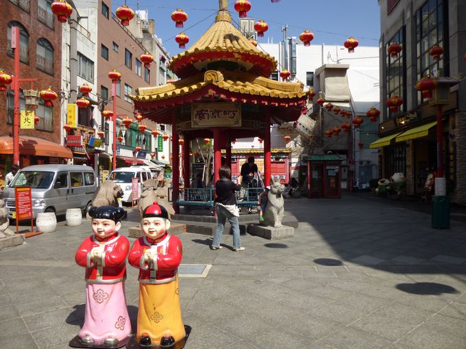 南京町の中心、「南京町広場」で一休み。