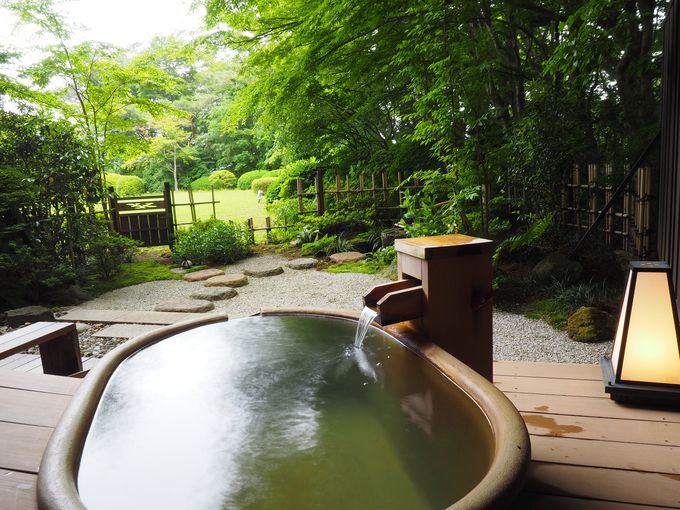 お宿の魅力が詰まった人気の庭園露天風呂付客室