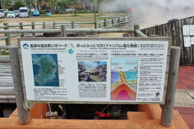 名湯・小浜温泉にある日本一の足湯