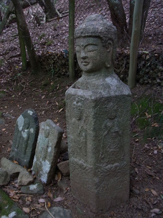 とても珍しい仏頭石と寝コロンボ地蔵