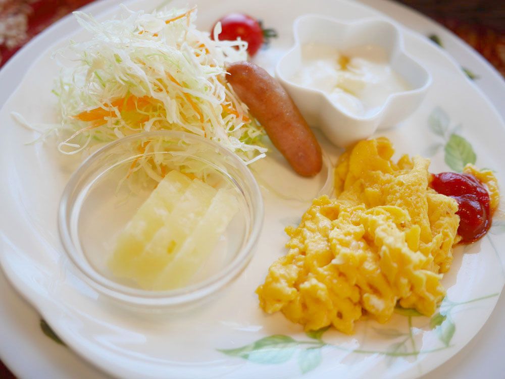 目にも鮮やかな美しい朝食も、マドンナ名物のひとつ
