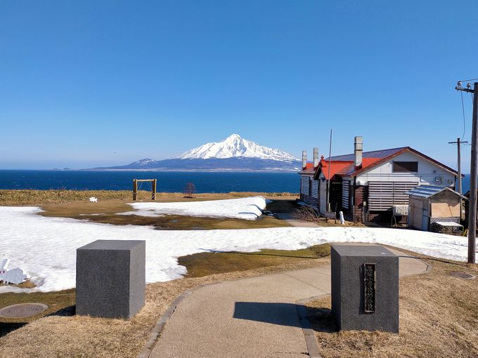 利尻富士が礼文島から最も大きく見える「北のカナリアパーク」