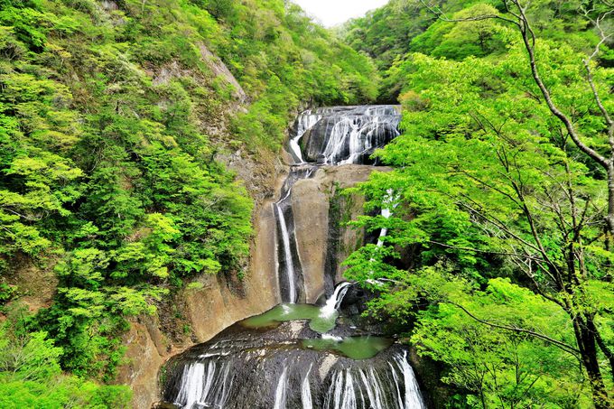 日本三名瀑のひとつ、ダイナミックな「袋田の滝」