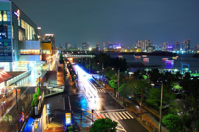 「レインボープロムナード」「アクアシティお台場」「デックス東京ビーチ」の俯瞰型