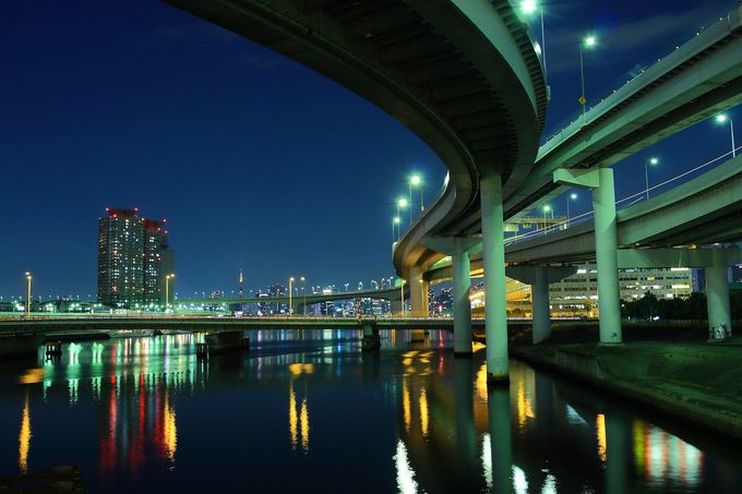「新都橋」「東京ビッグサイト屋上」「夢の大橋」の水辺系