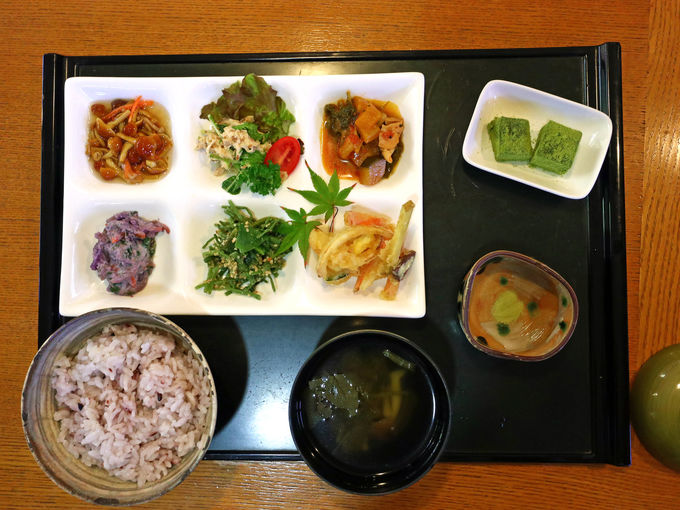 1日目ランチ：奥津温泉のランチに里山レストラン Aelu(あえる)