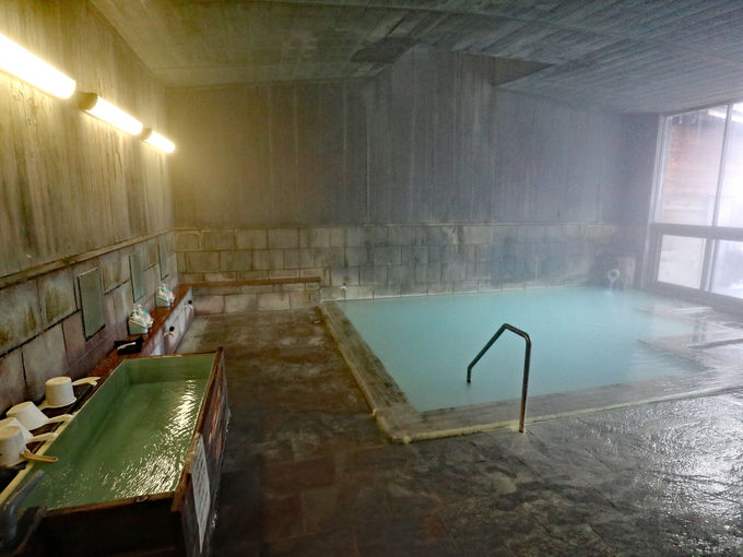 松川温泉 峡雲荘の温泉は濁り湯、混浴も