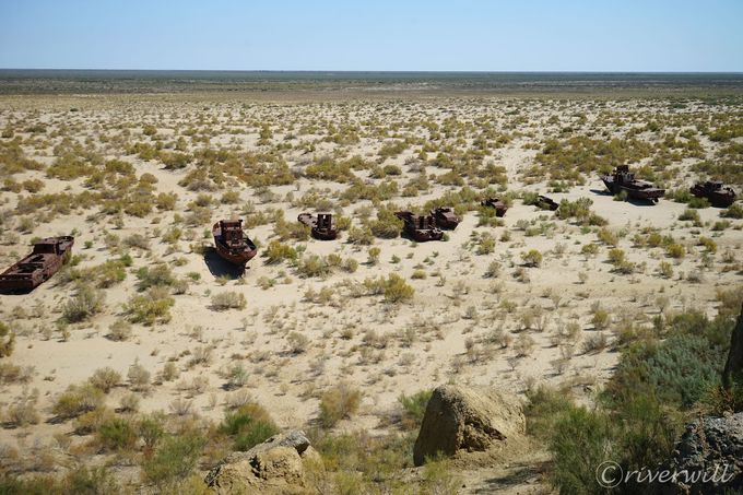 砂漠に 船の墓場 ウズベキスタンで見る世紀最大の環境破壊 ウズベキスタン Lineトラベルjp 旅行ガイド