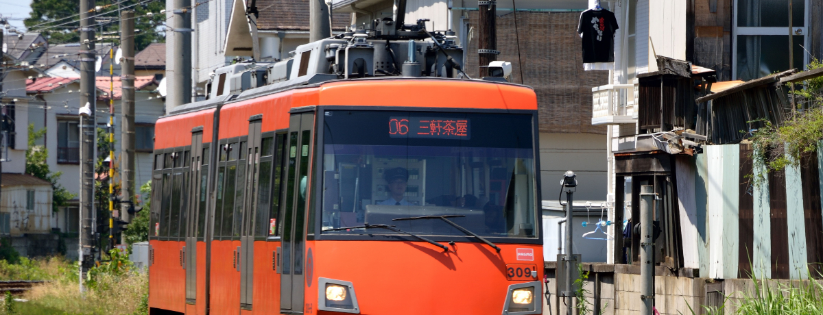 �s���󏭂̘H�ʓd�ԁE���}���c�J���\ �����ό��̖����Ɏc�開���̖ʉe