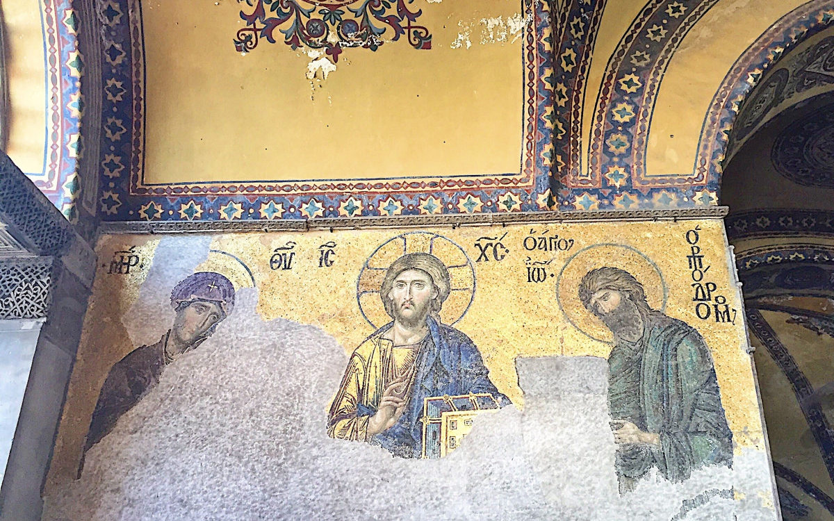 イスタンブール購入 ペルシャ絵画 騎馬戦闘シーン（モザイク画