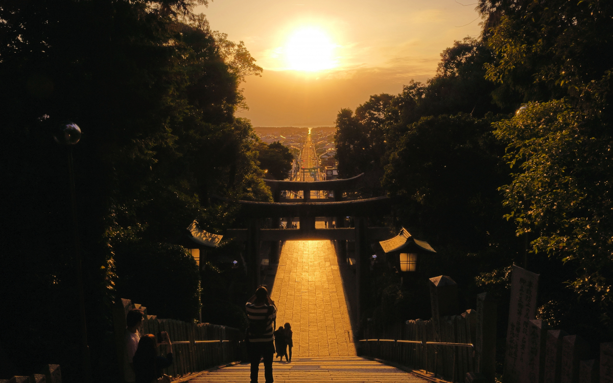 福岡 夕日 神社