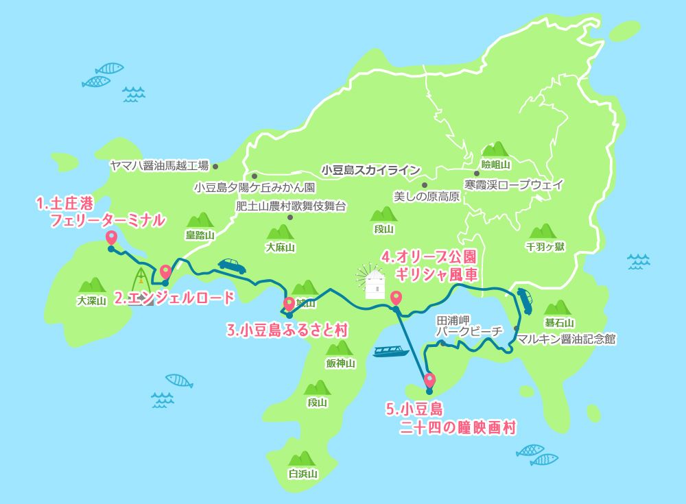 小豆島をレンタカーでぐるっと観光 1日で回るモデルコース Lineトラベルjp 旅行ガイド